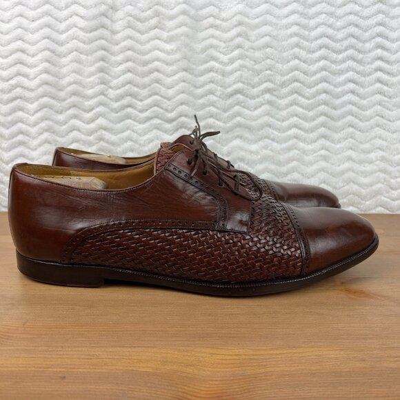 MEZLAN Mens Cancun Shoes Derby Basket Weave Leather Vero Cuoio Brown Size 11.5W main image 8